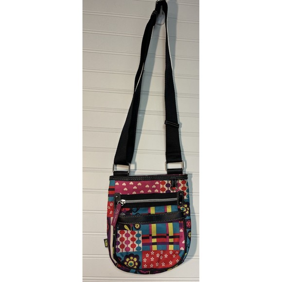 Lily Bloom Crossbody Purse & Change Purse - mulitcolored with black strap - Picture 1 of 16